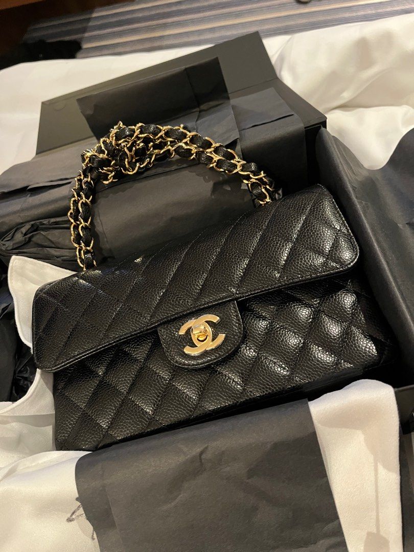 Chanel classic medium black caviar ghw # 23 xxx, Luxury, Bags