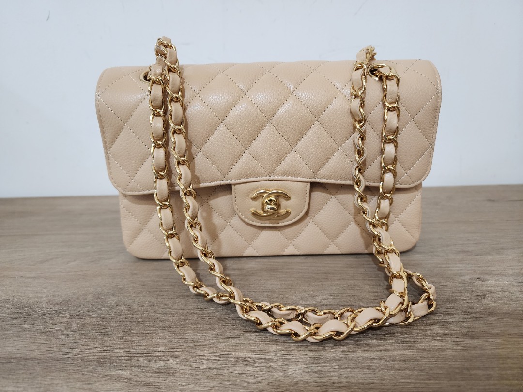 Chanel small classic flap in classic beige (brand new), Luxury