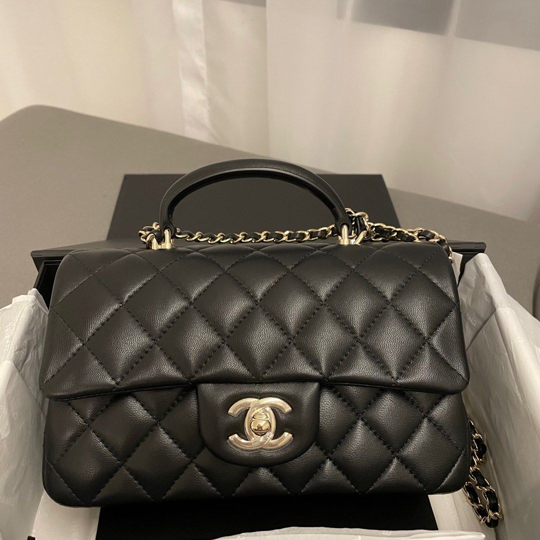 Chanel Classic Flap black Caviar small with SHW, Luxury, Bags