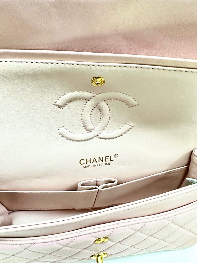 Chanel Classic Medium Double Flap 22P Light Pink Quilted Caviar