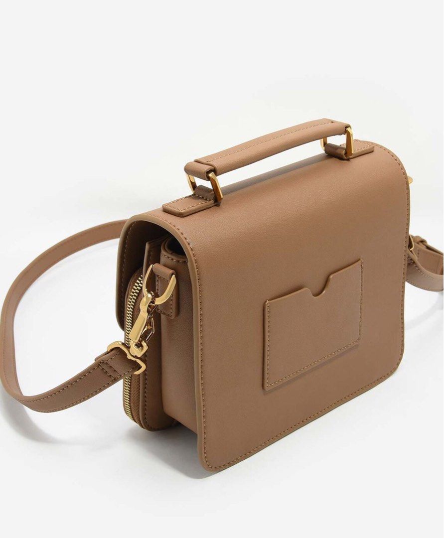 Charles & Keith Basic Front Flap Crossbody Bag In Brown, Women's Fashion, Bags & Wallets, Cross
