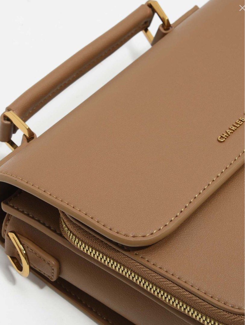 Charles & Keith Basic Front Flap Crossbody Bag In Brown, Women's Fashion, Bags & Wallets, Cross