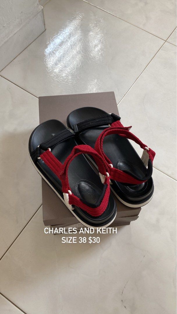 Red clearance black sandals