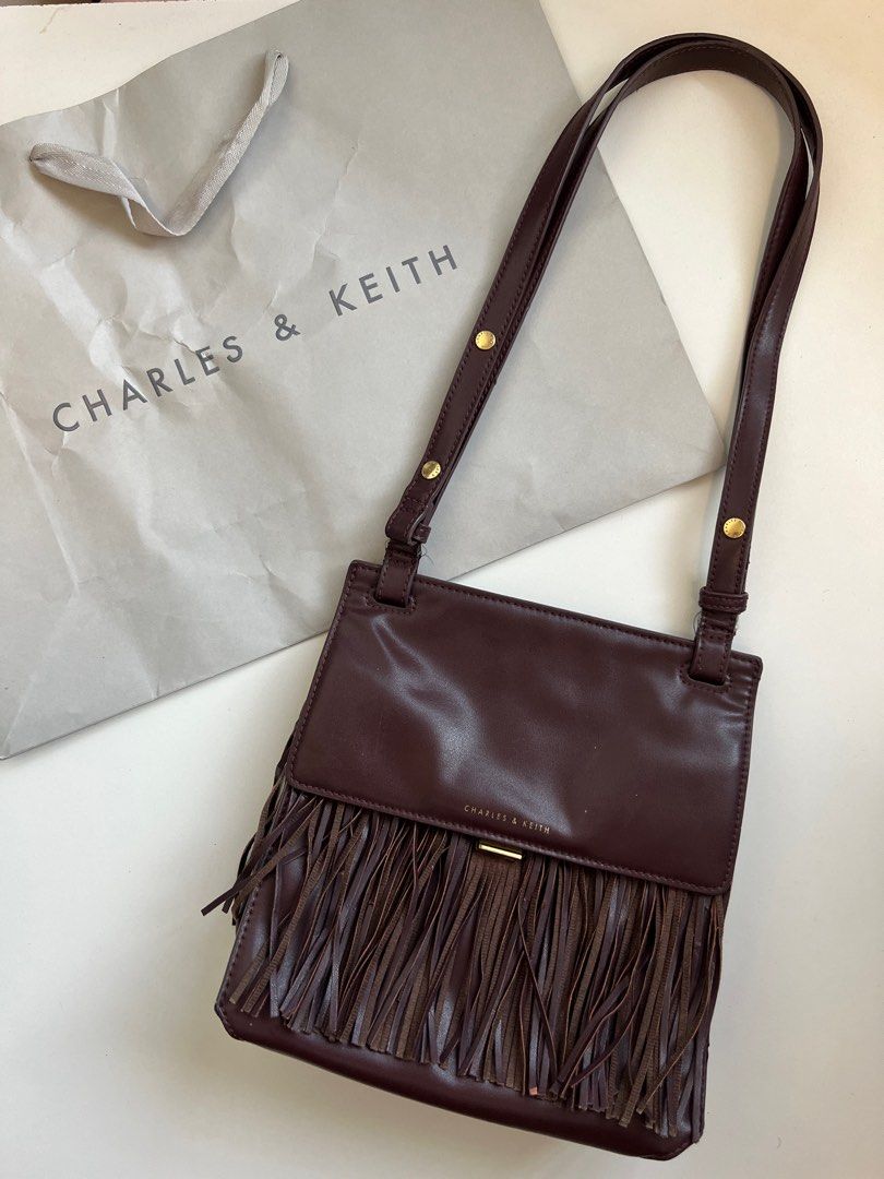 Charles and Keith shoulder bag fringe