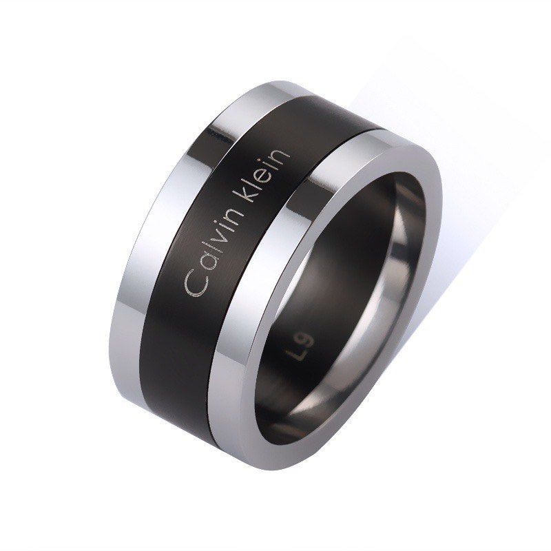CK Titanium Steel Silver Black Black Thick Ring Men Women