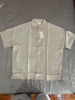 COS Beige Gray Overized Lyocell Shirt (S)