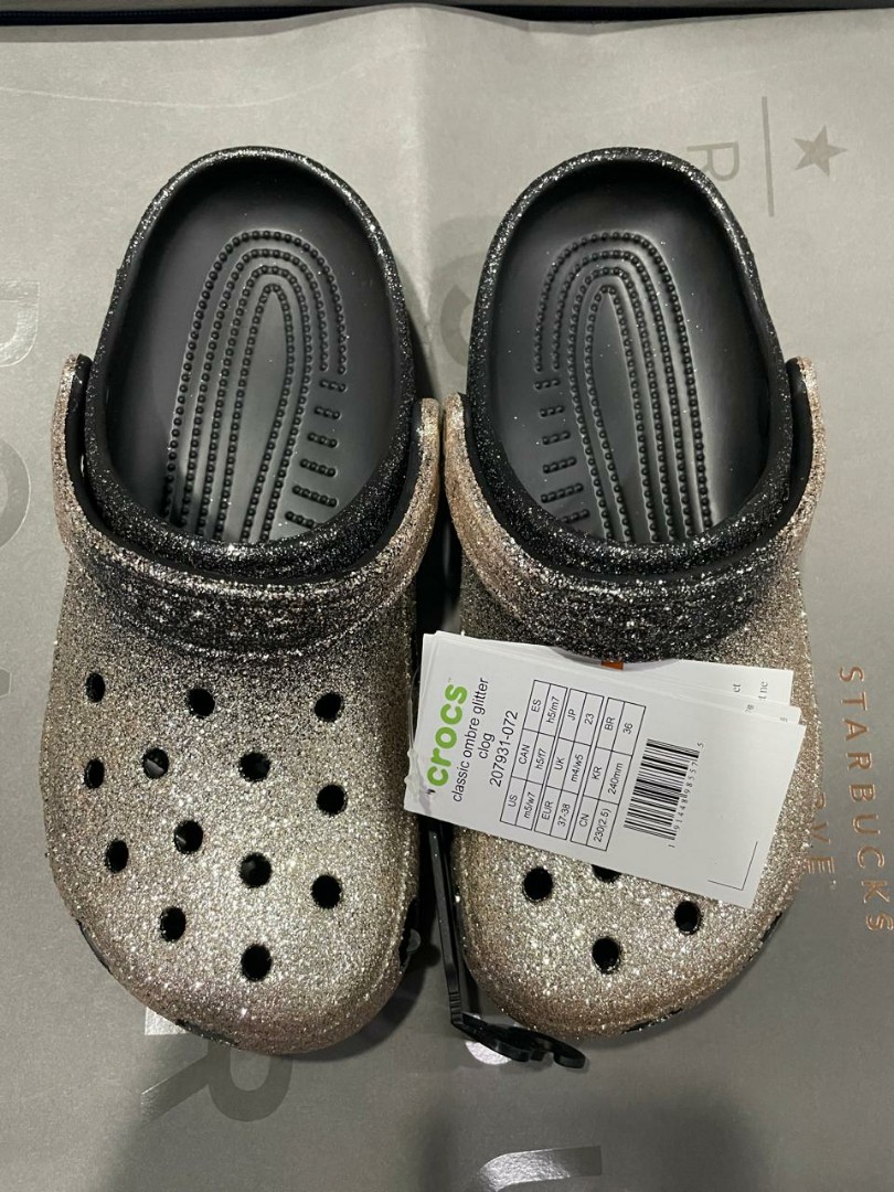 Crocs Classic Ombre Glitter Clog M5 W7, Women's Fashion, Footwear ...