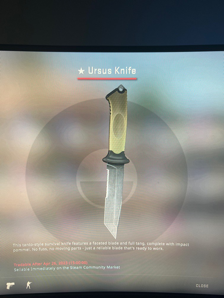 CSGO KNIFE URSUS VANILLA, Video Gaming, Gaming Accessories, InGame