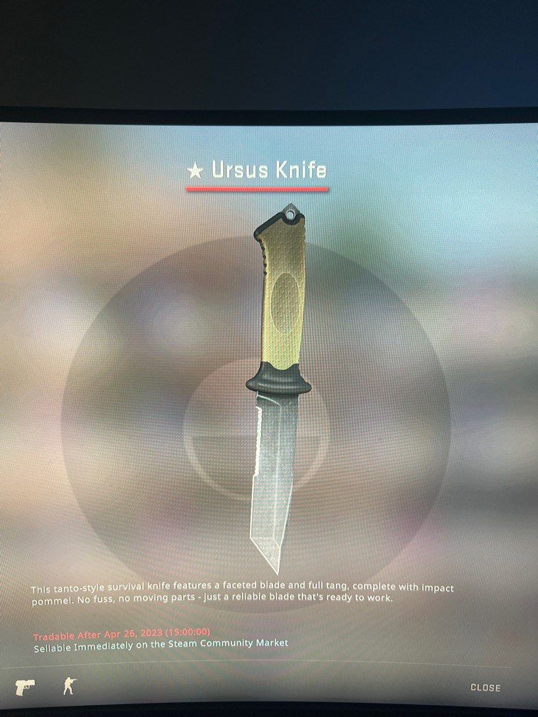 CSGO KNIFE URSUS VANILLA, Video Gaming, Gaming Accessories, InGame