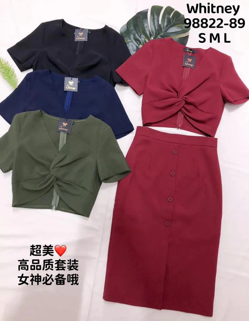 Blue Top and Skirt Set