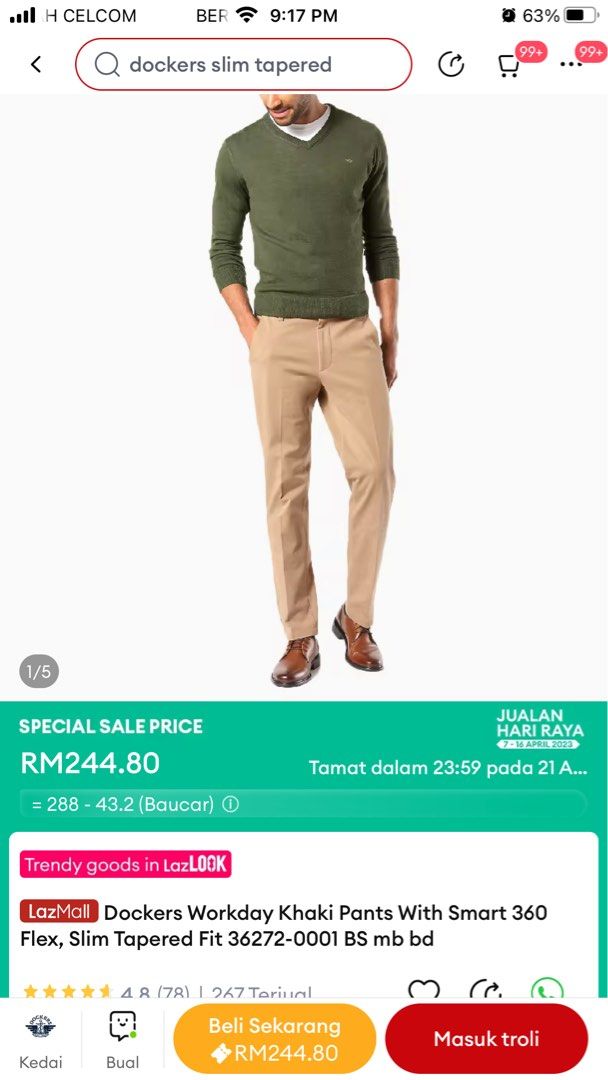 Dockers Workday Khaki Men s Fashion Bottoms Trousers on Carousell