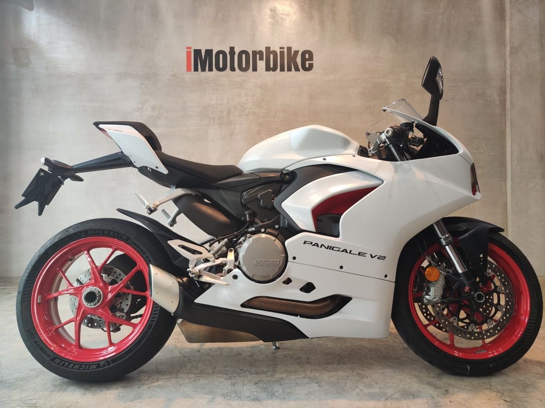 Ducati Panigale V2 White Rosso 2022 Low Mileage Motorbikes On