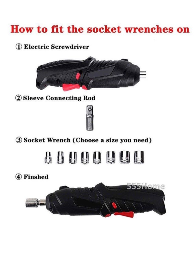 Electric Screwdriver Set / USB Power Tool Kit / Cordless Drill Set / 3 ...