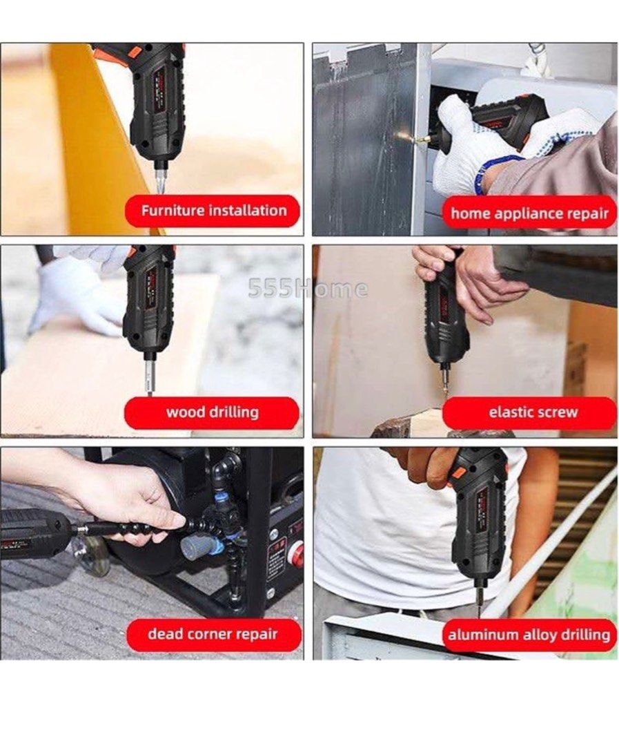 Electric Screwdriver Set / USB Power Tool Kit / Cordless Drill Set / 3 ...