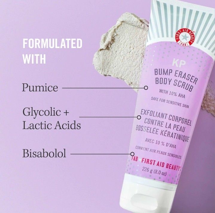 FIRST AID BEAUTY KP bump eraser body scrub 28.3g, Beauty & Personal