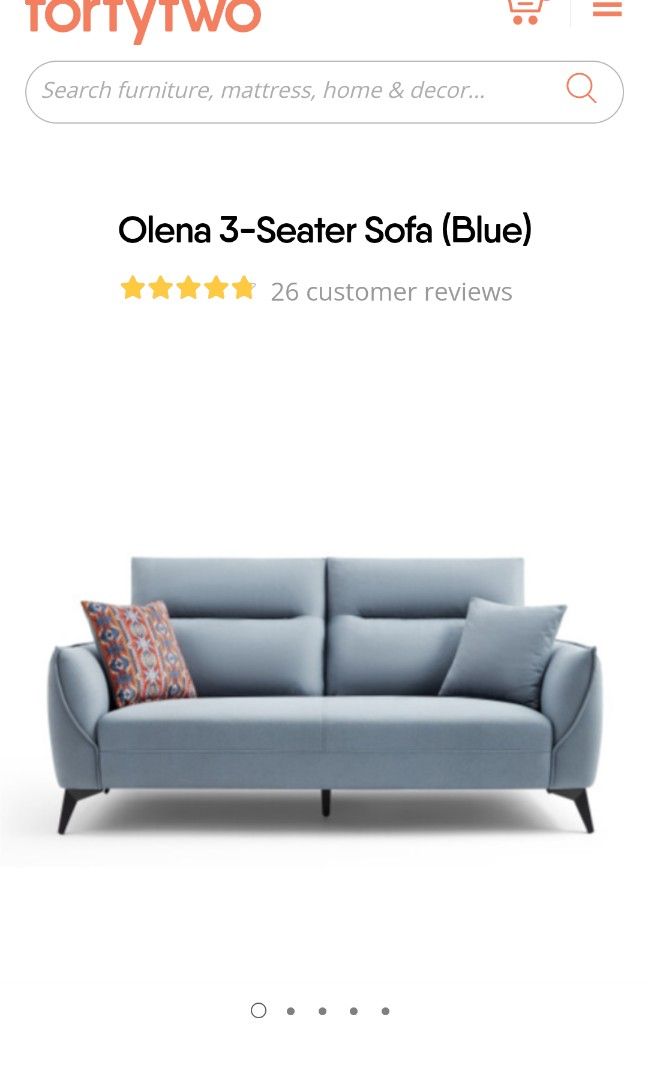 Forty two Olena 3 seater sofa, Furniture & Home Living, Furniture