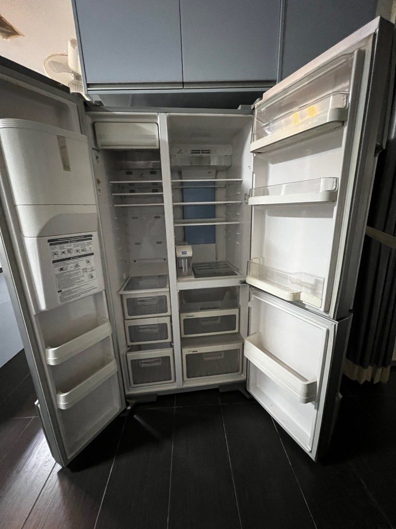 fridge hitachi 3 door with ice maker very good condition, TV & Home Appliances, Kitchen