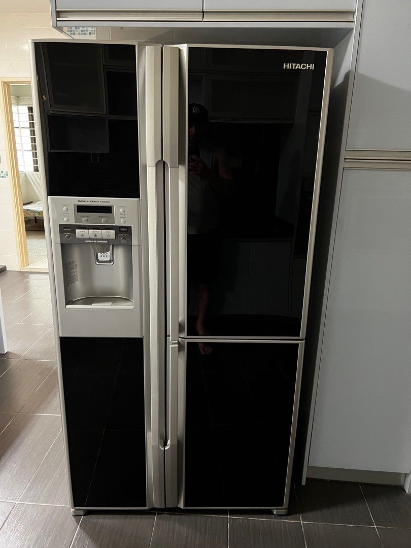 fridge hitachi 3 door with ice maker very good condition, TV & Home Appliances, Kitchen