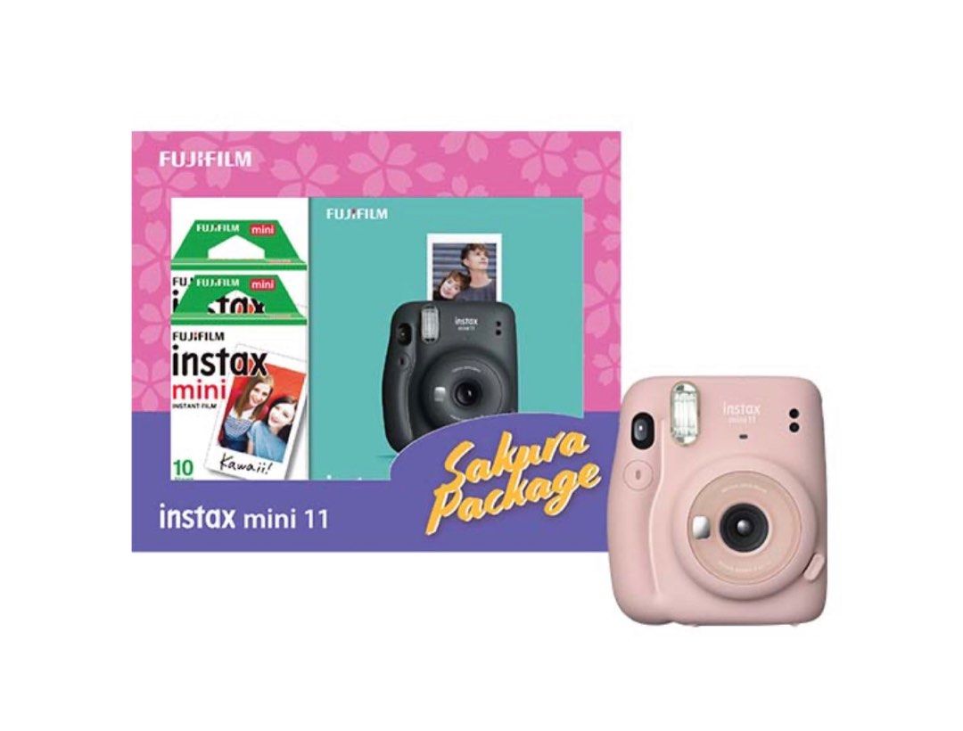 Fuji Instax Mini 11 Sakura kit - Sky blue color, Photography, Cameras ...