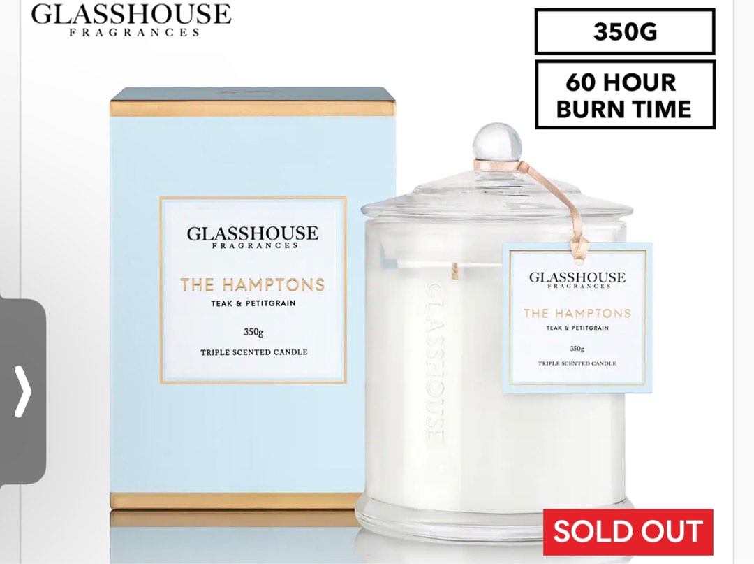 Glasshouse Hamptons Large Candle, Everything Else on Carousell