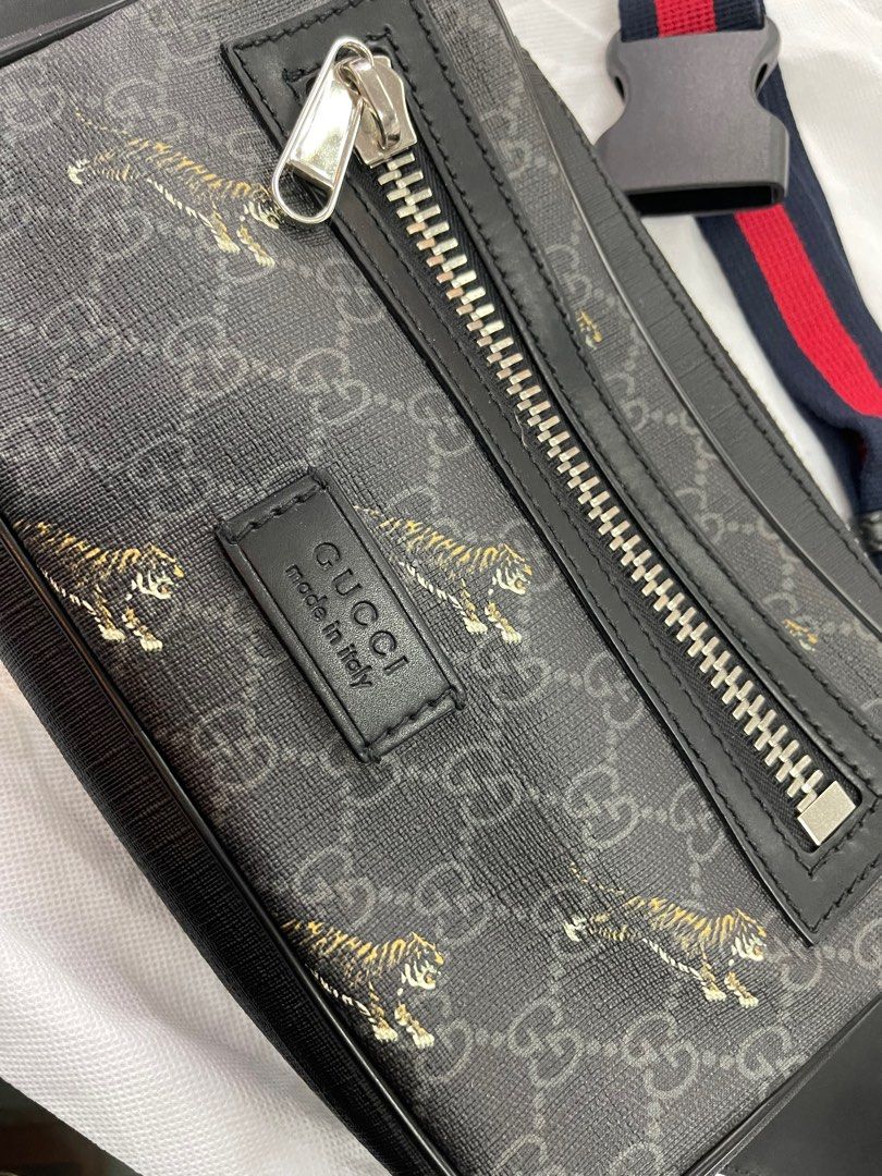 Gucci Tiger GG Belt Bag Beige/Ebony