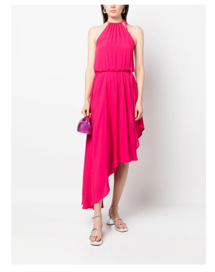 Halter Neck Rose Pink Dress, Women's Fashion, Dresses & Sets, Dresses ...