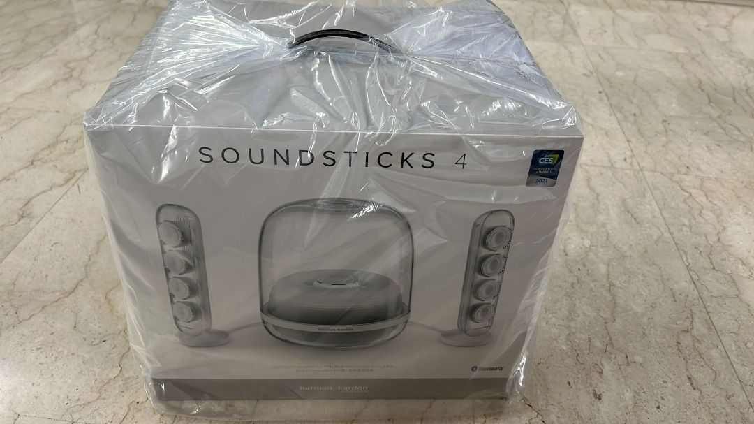 Harman Kardon SoundSticks 4 – Premium Bluetooth Wireless Speaker System – 140W RMS – White – Express Ship