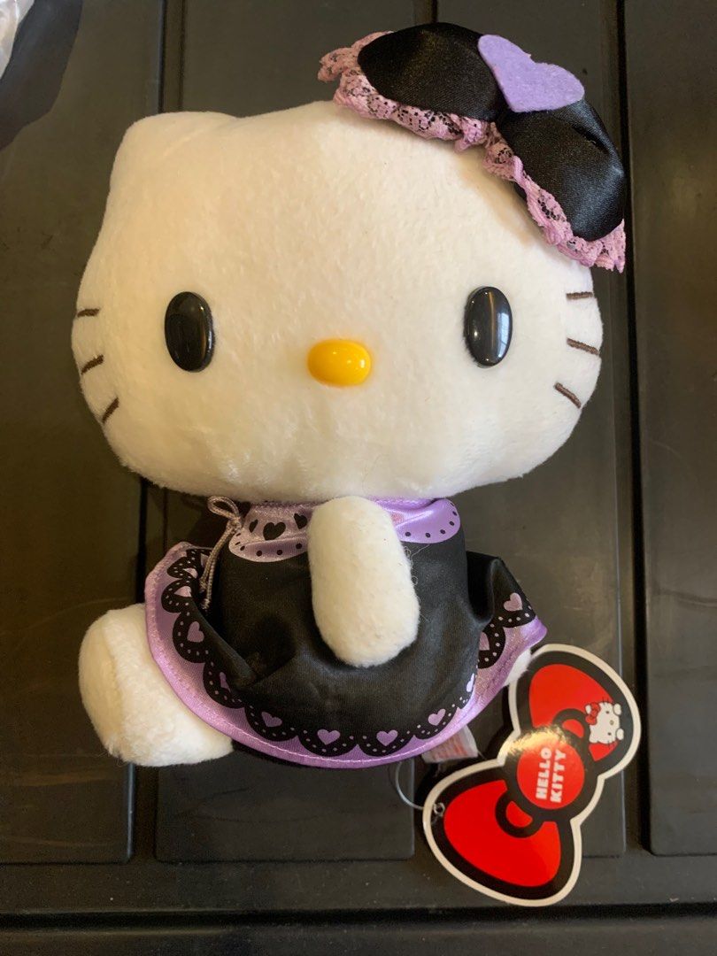 hello kitty black dress Sanrio Hello Kitty Lolita Dress Mascot Keychain Plush (Black/Pink)