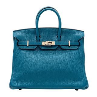 Rare Color Blue Hermes Birkin 30 Blue Izmir Shiny Porosus