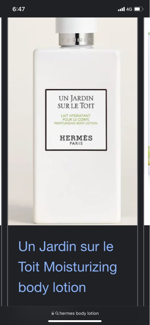 Hermes Body Lotion, Beauty & Personal Care, Bath & Body, Body Care on