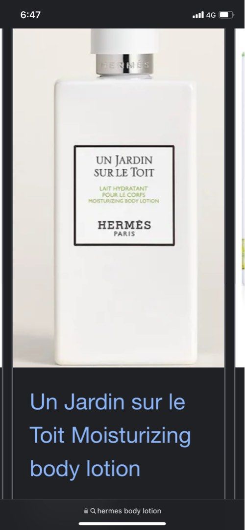 Hermes Body Lotion, Beauty & Personal Care, Bath & Body, Body Care on