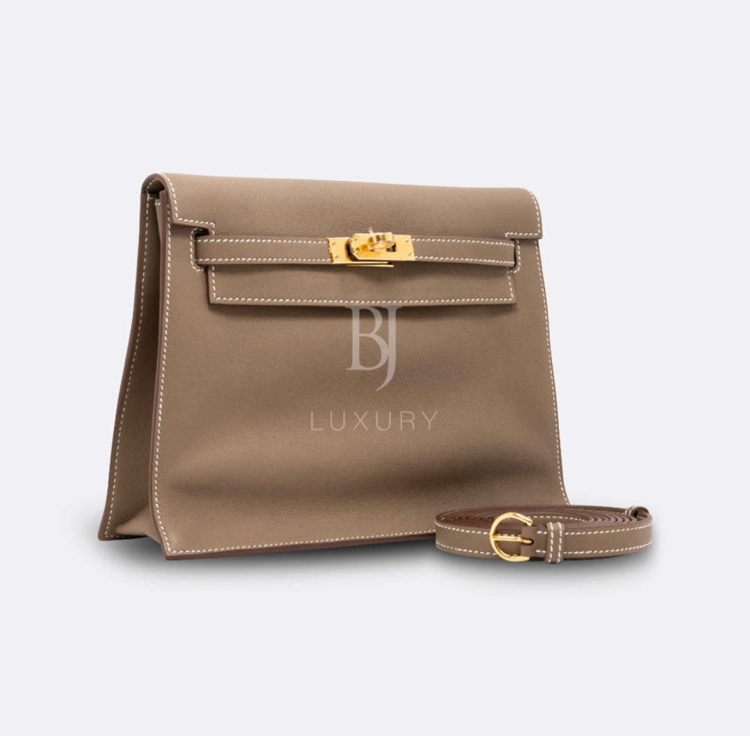 Hermes Kelly Danse Etoupe Swift Leather PHW For Sale at 1stDibs