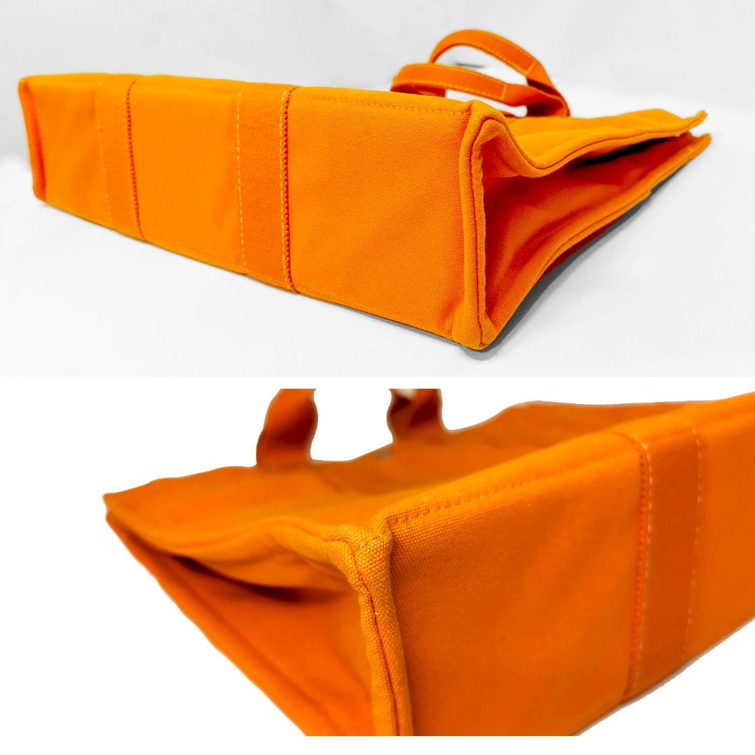 Hermès Hermes Paris Vintage Beige Orange Canvas Fourre Tout MM Bag