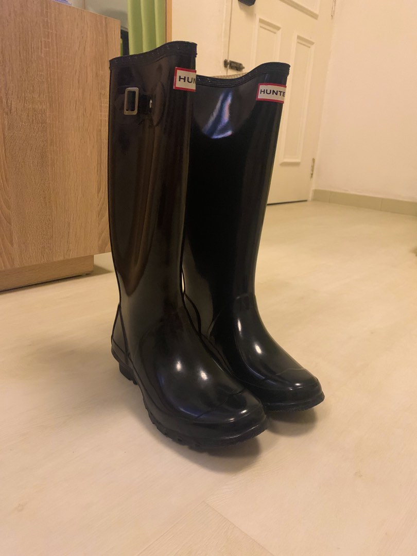 Gloss black clearance hunter boots