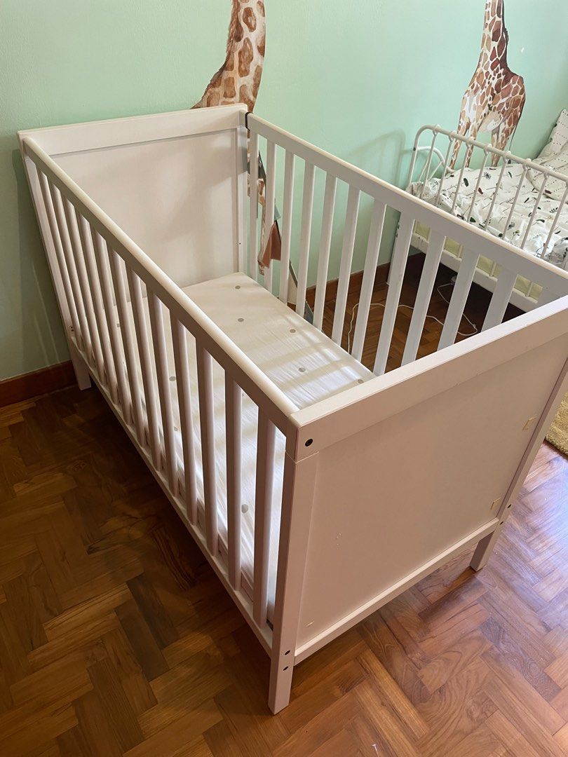 IKEA baby cot + mattress, Babies & Kids, Baby Nursery & Kids Furniture, Cots & Cribs on Carousell