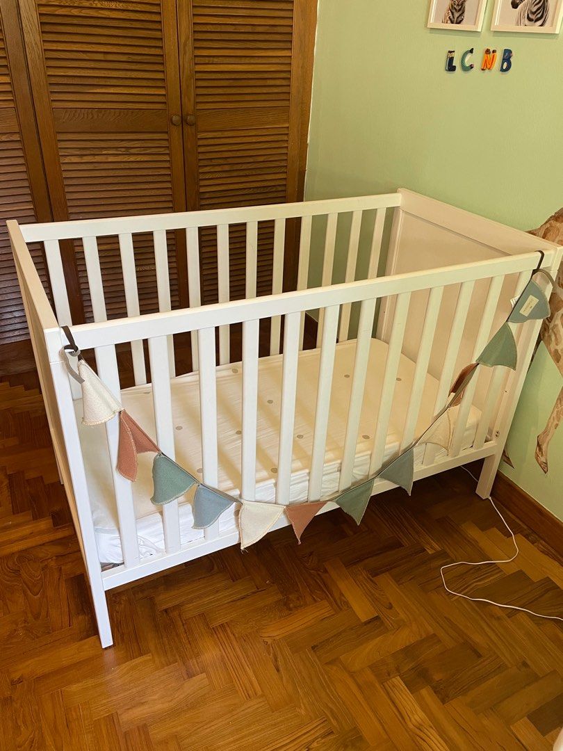 IKEA baby cot + mattress, Babies & Kids, Baby Nursery & Kids Furniture