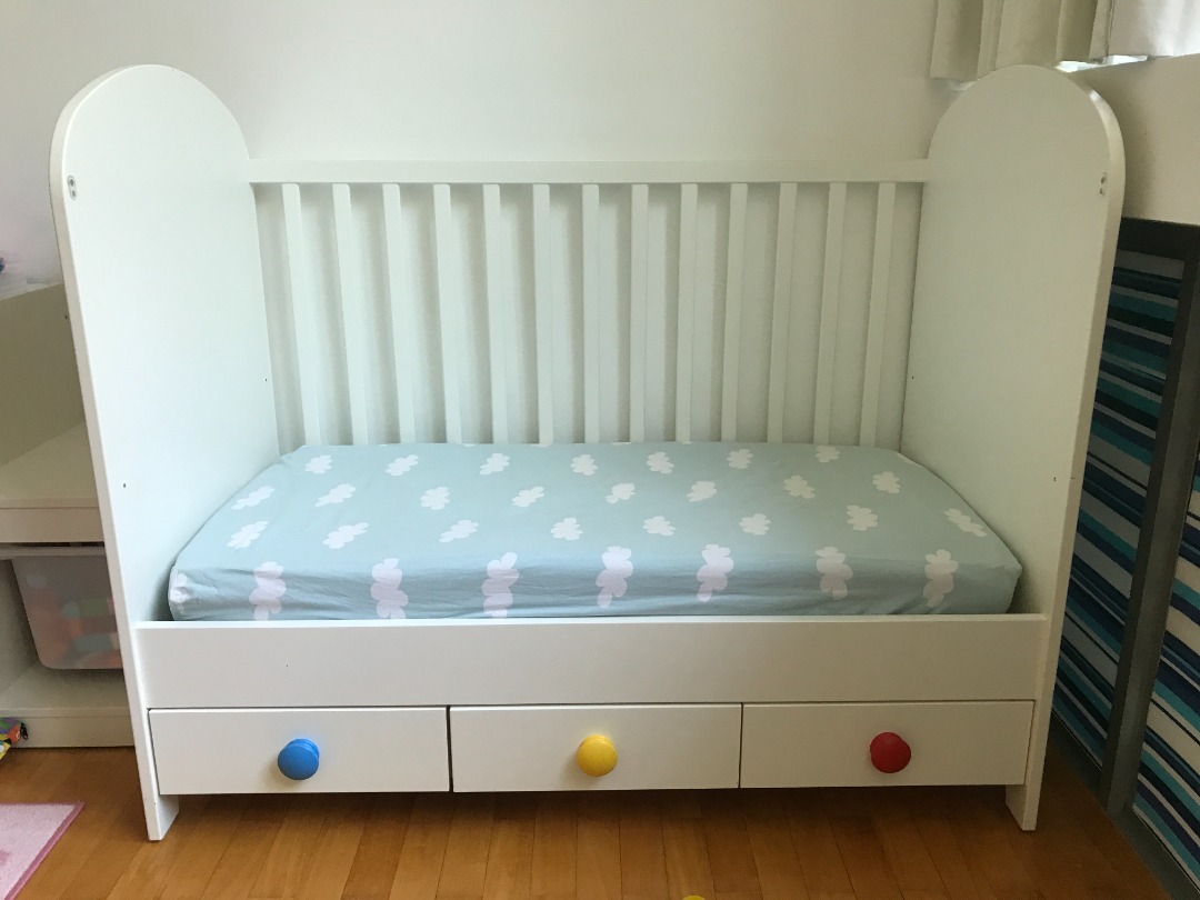 IKEA Baby cot with mattress and protection, Babies & Kids, Baby Nursery