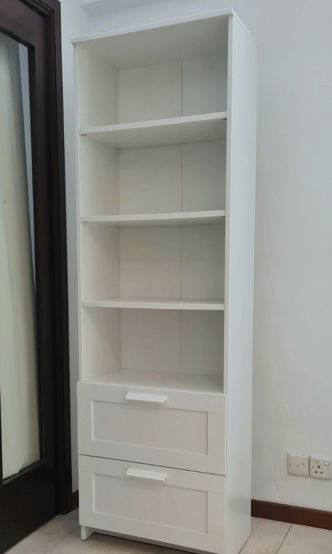 Ikea Brimnes Bookcase with Drawers White Furniture Home Living