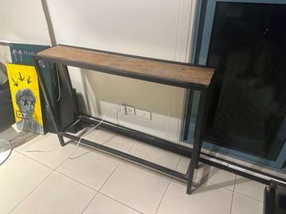 Industrial Console Table Metal and Upcycled Wood