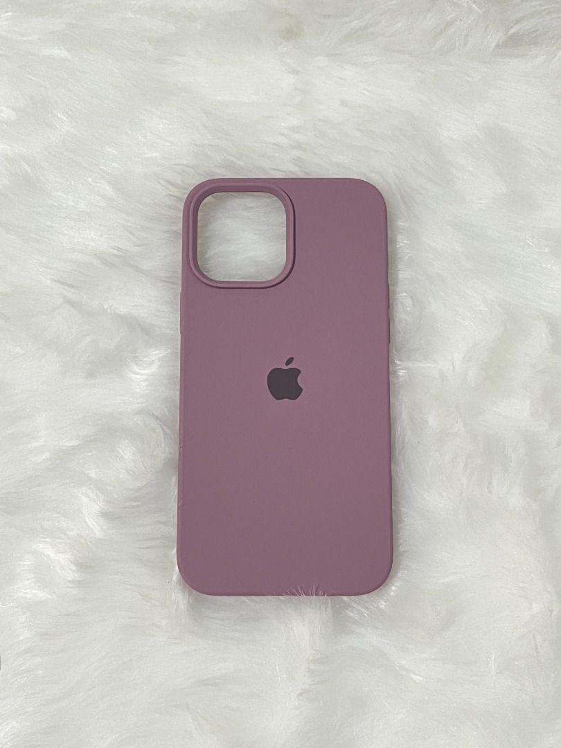 iPhone 13 Pro Max Plain Silicone Case with Apple Logo (Light Purple) on