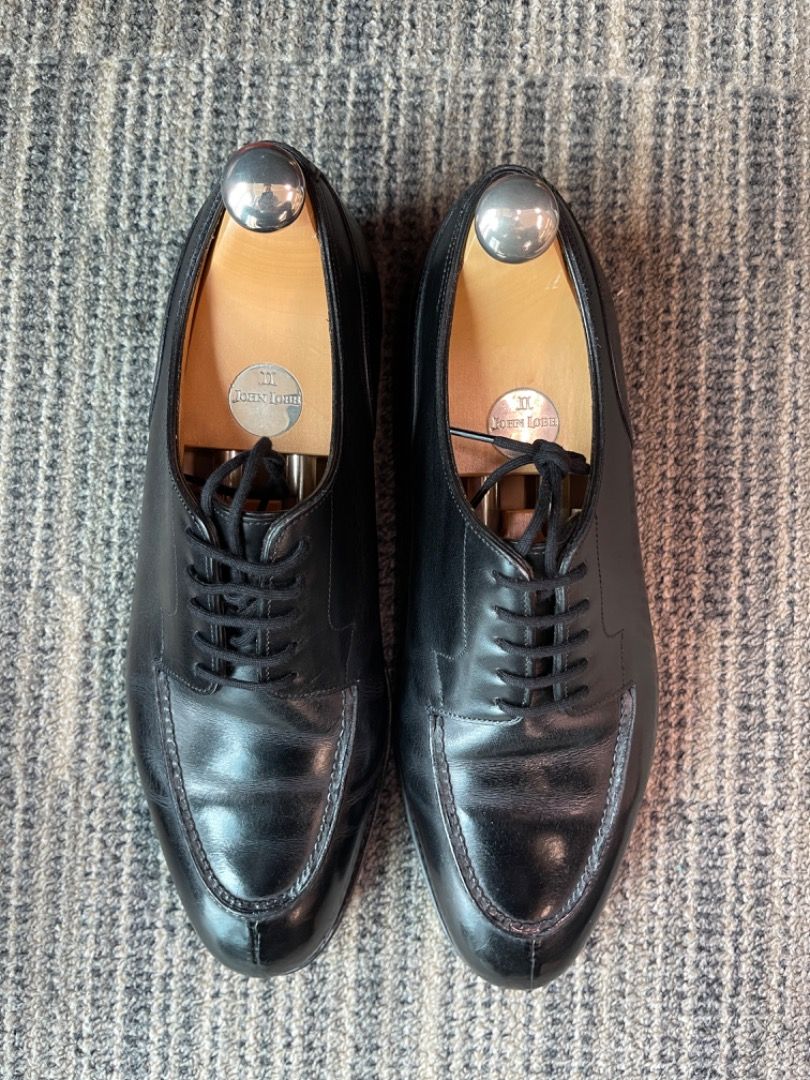 John Lobb Chambord Derby Dress Shoes. Size 7E in Black. Made in