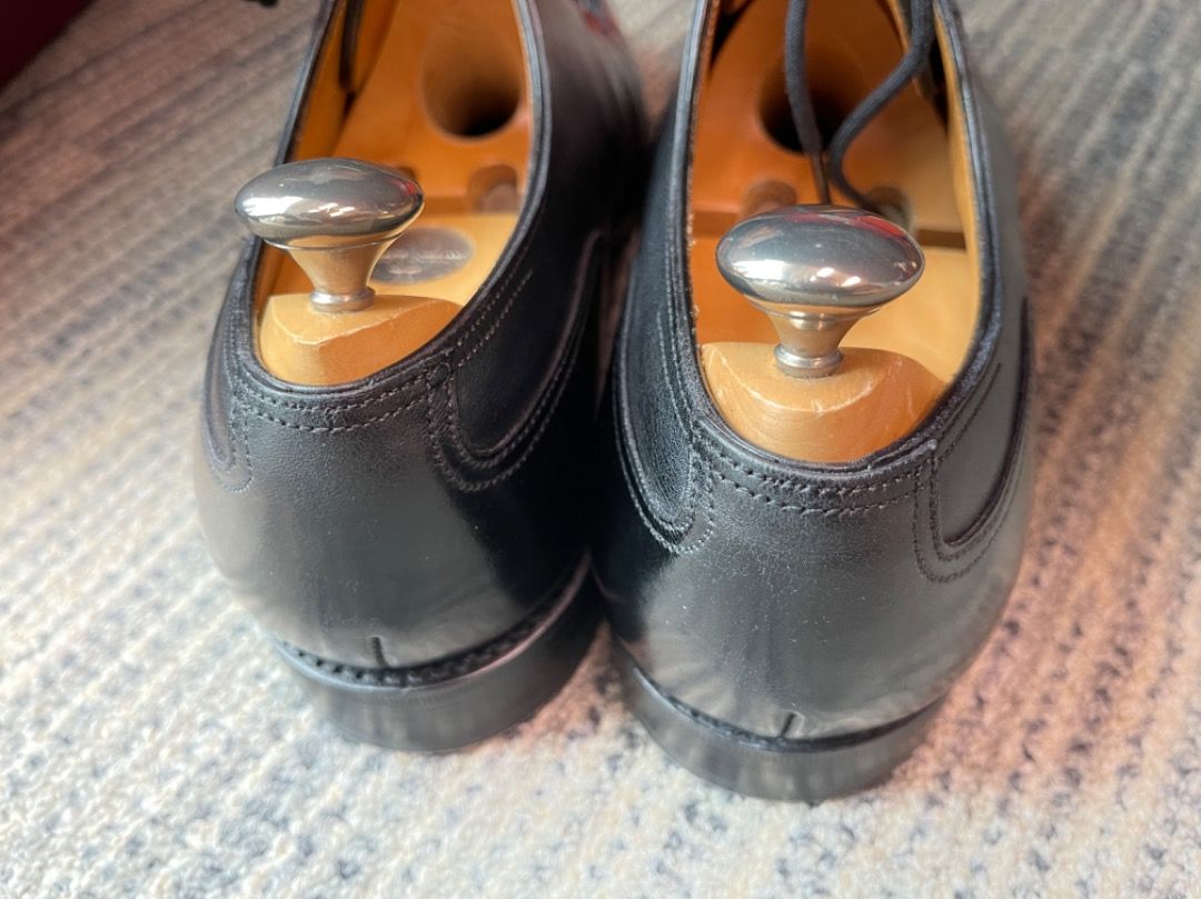 John Lobb Chambord Derby Dress Shoes. Size 7E in Black. Made in