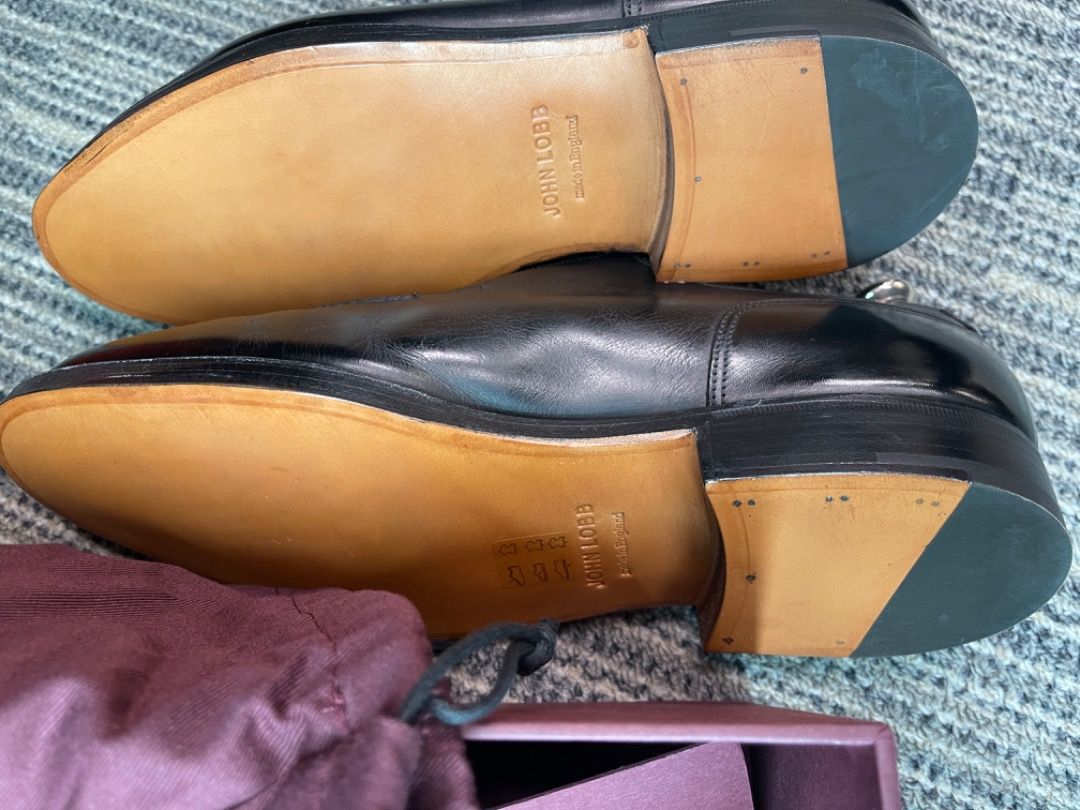 John Lobb Chambord Derby Dress Shoes. Size 7E in Black. Made in