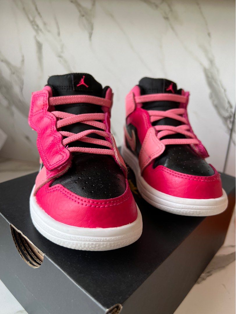 Nike Jordan 1 Mid Alt Coral Pink Black Babies Kids Babies