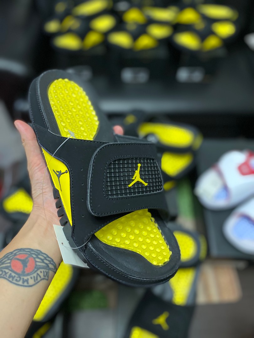 Yellow on sale jordan sandals