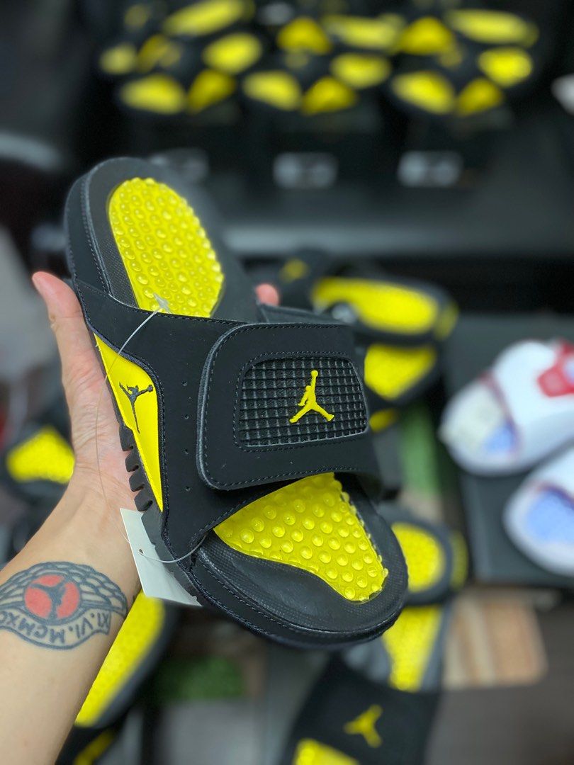 Amazon.com | Nike Jordan Hydro XI Retro Men's Slippers (Black/Cement  Grey/Fire Red, US Footwear Size System, Adult, Men, Numeric, Medium, 7) |  Sandals