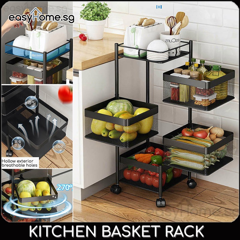 KBR kitchen basket rack 3 tier 4 tier 5 tier df, Furniture & Home