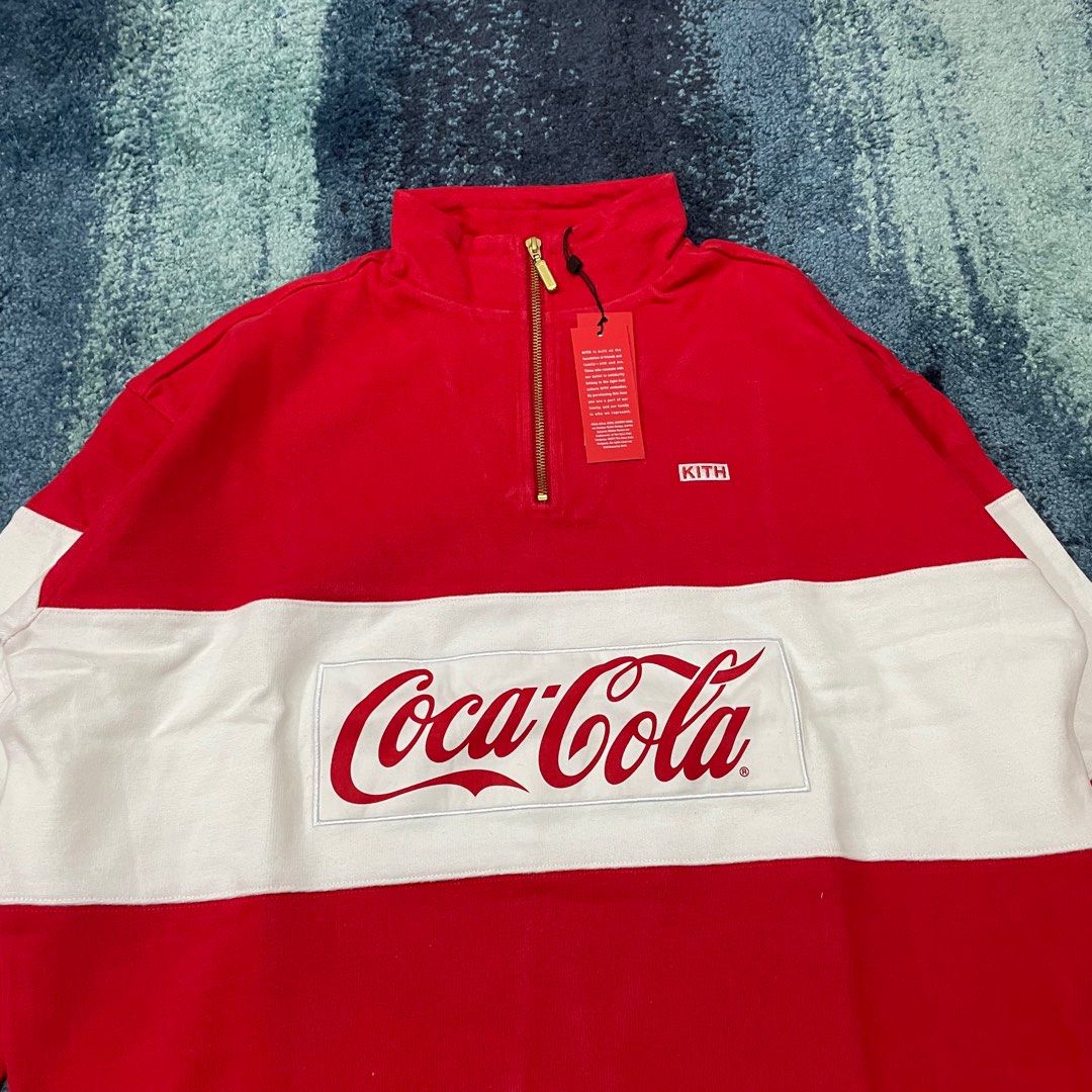 KITH x Coca-Cola 1/4 ZIP PULLOVER, 男裝, 上身及套裝, 衛衣- Carousell