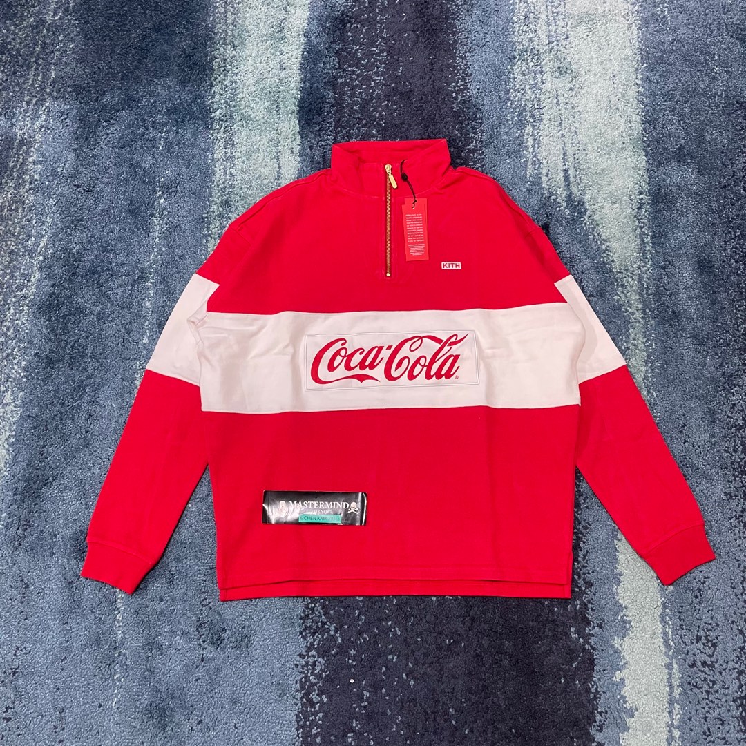 KITH x Coca-Cola 1/4 ZIP PULLOVER, 男裝, 上身及套裝, 衛衣- Carousell