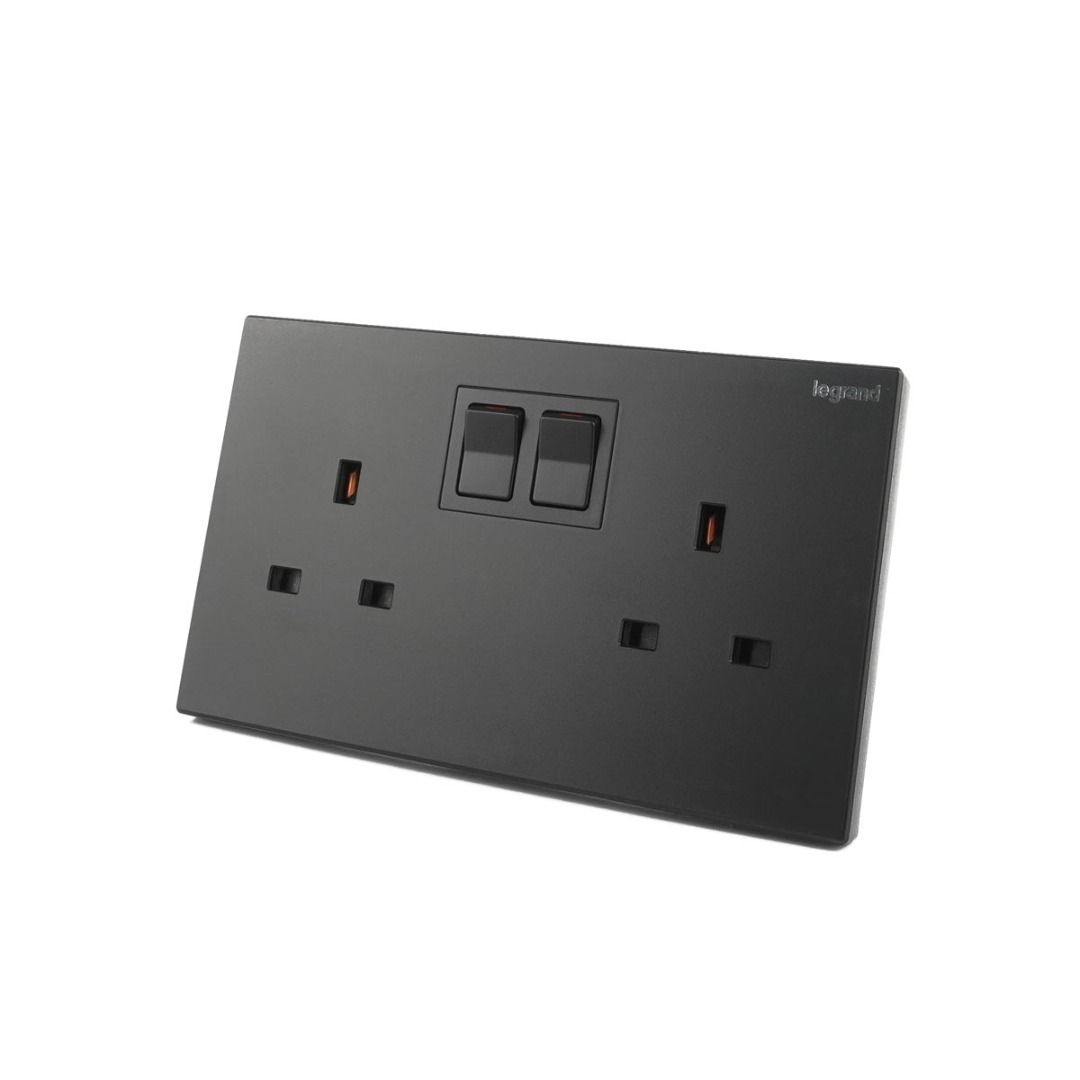 Legrand Galion Matt Black Switch Socket Plug, TV & Home Appliances